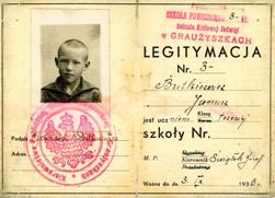 Legitymacja szkolna szkoły powszechnej w Graużyszkach genealogia kresy oszmiański