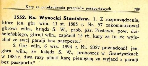 dane o ks. wysockim genealogia kresy oszmiański